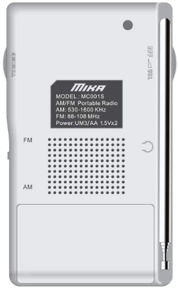 AM FM Radio with Speaker and Earphone Jack, Small Transistor Radio, Battery  Operated, Best Mini Radio Antenna Reception for Emergency by MIKA (Black)