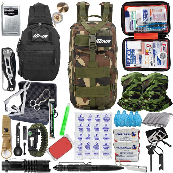 MIKA Premium 72 Hours for 2 People Bug Out Bag, Emergency Survival Kit for Earthquake, Hurricanes, Floods, Tsunami, Snow Storm, Other Disasters